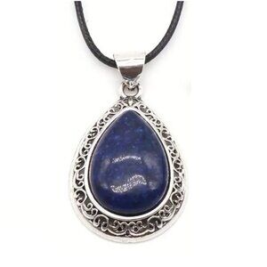 Lapis Lazuli Natural Gemstone Water Drop Pendant Necklace Healing Gemstone